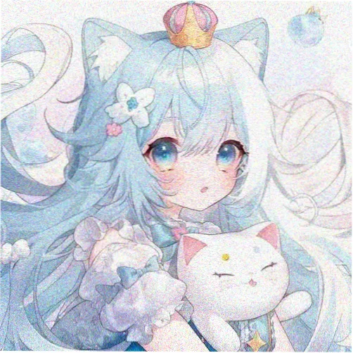 观众头像，深海蓝背景下的猫咪剪影与铃铛